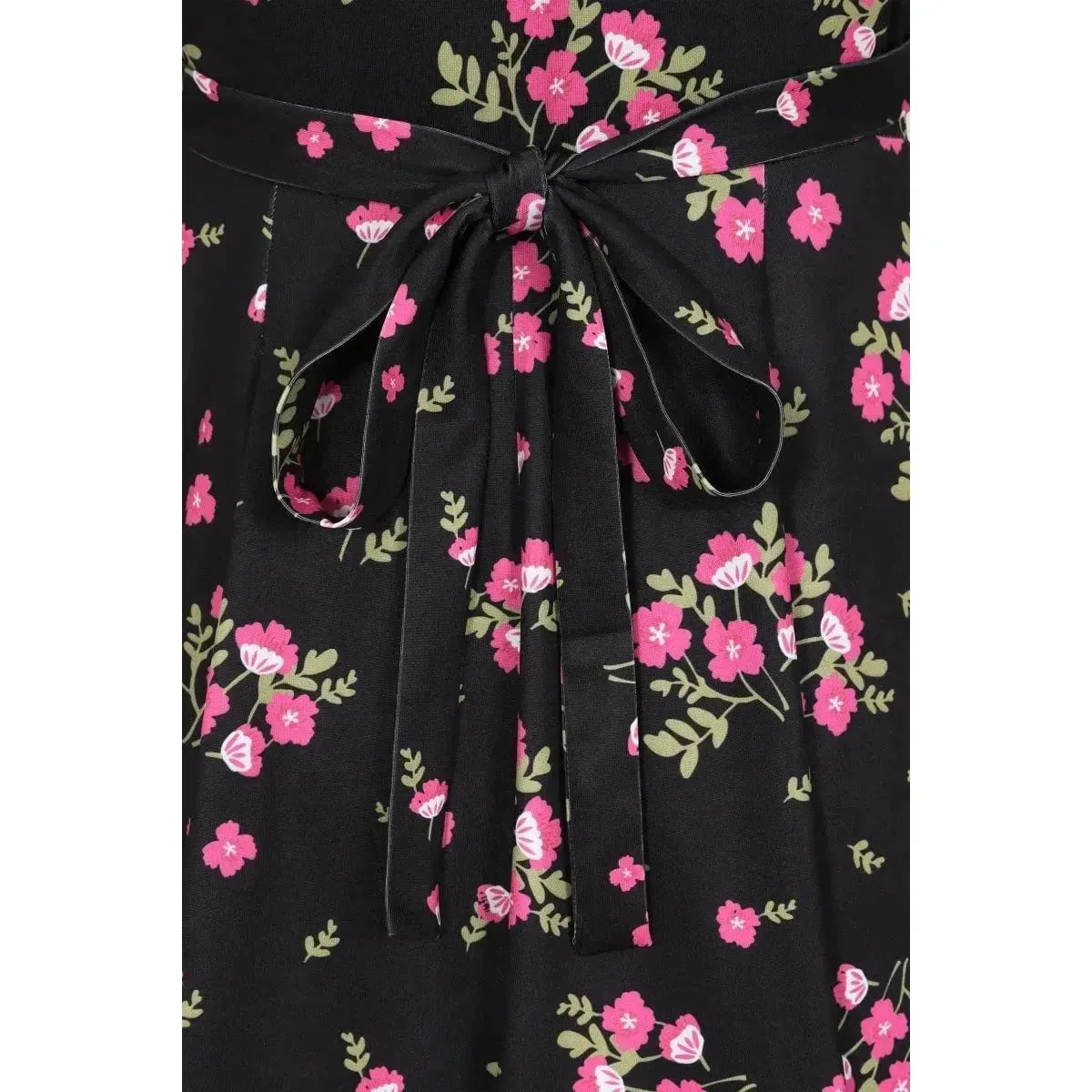 Lyra Dress - Pink Flowers on Black Lady Vintage Lyra Dresses