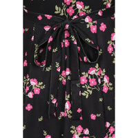 Thumbnail for Lyra Dress - Pink Flowers on Black Lady Vintage Lyra Dresses