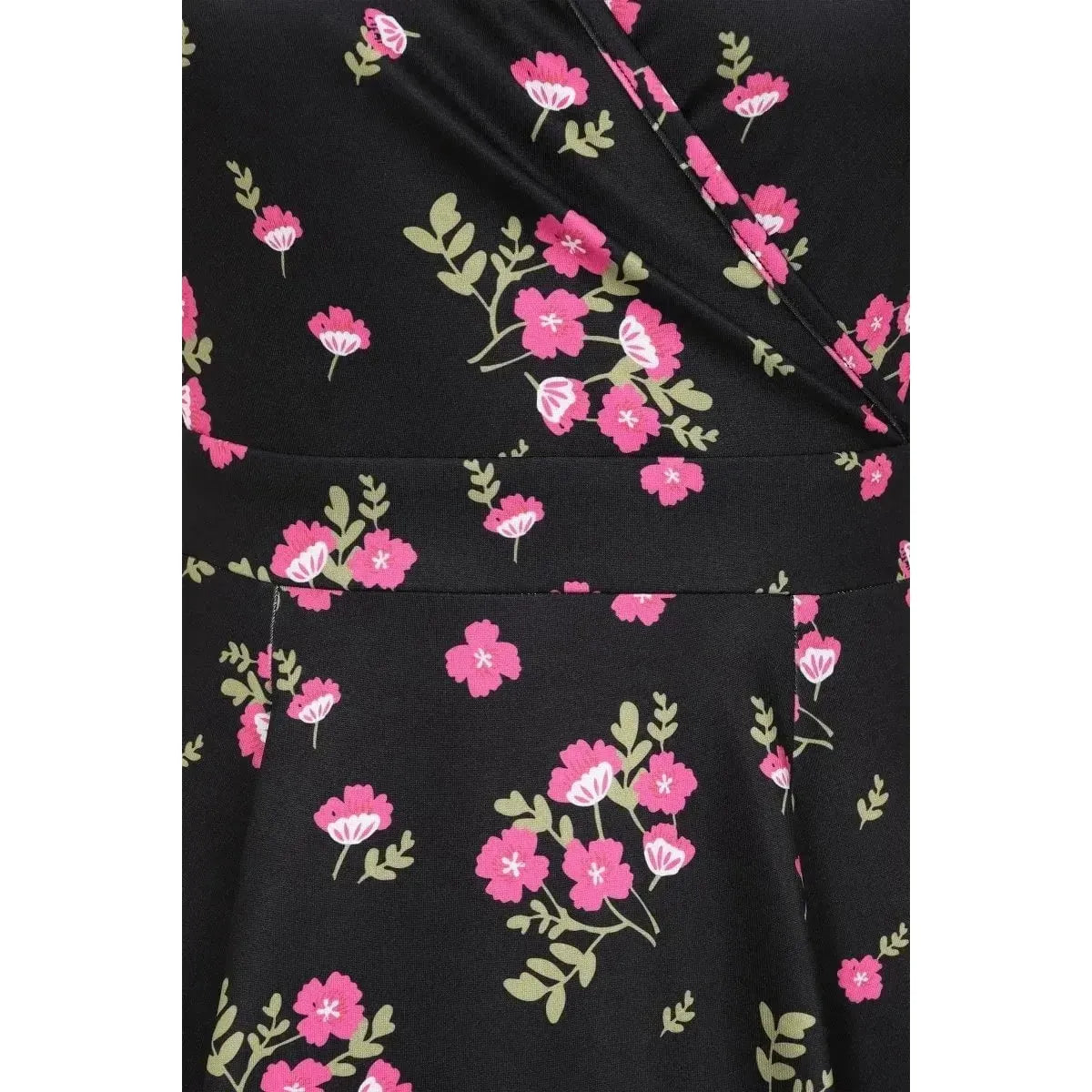 Lyra Dress - Pink Flowers on Black Lady Vintage Lyra Dresses