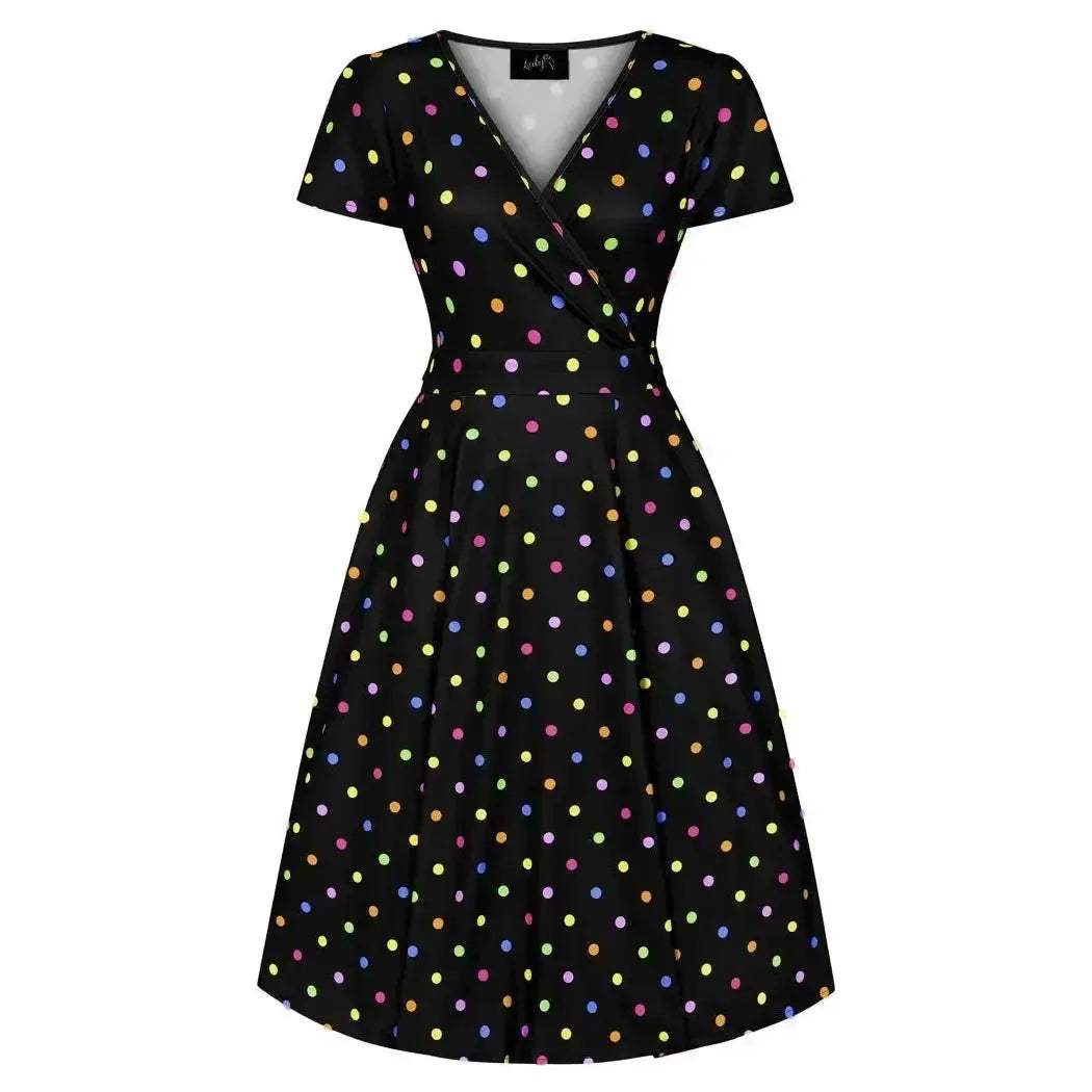 Lyra Dress - Rainbow Polka Lady Vintage Lyra Dresses