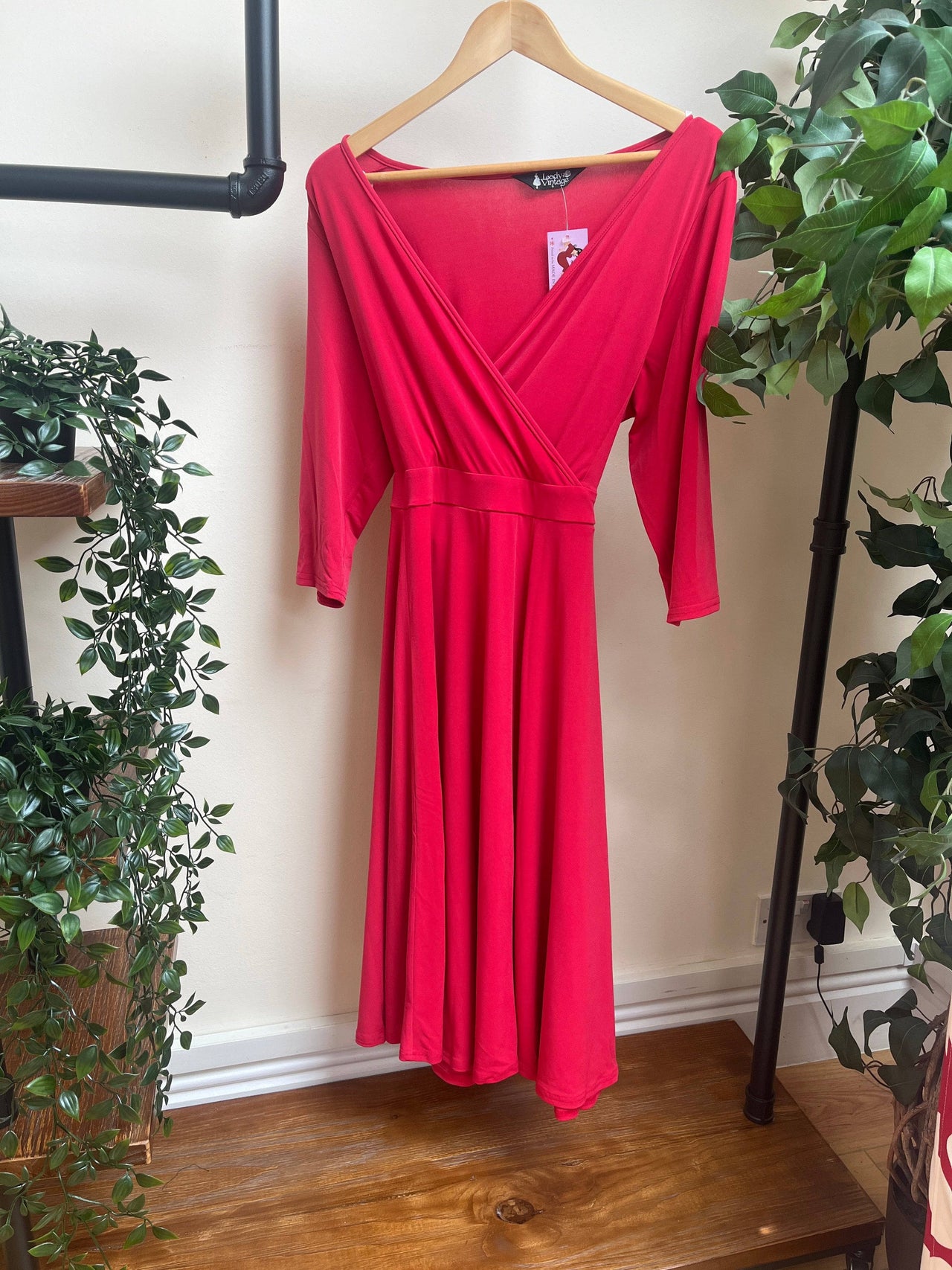 Lyra Dress - Red (16) 16 Lady Vintage London Outlet