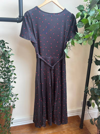 Thumbnail for Lyra Dress - Red Hearts on Black (12) 12 Lady Vintage London Outlet
