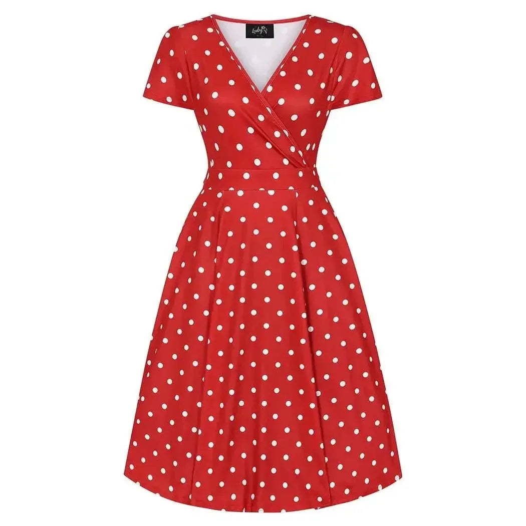 Lyra Dress - Red Polka Lady Vintage Lyra Dresses