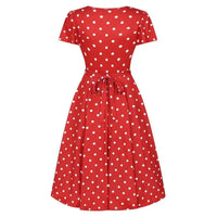 Thumbnail for Lyra Dress - Red Polka Lady Vintage Lyra Dresses