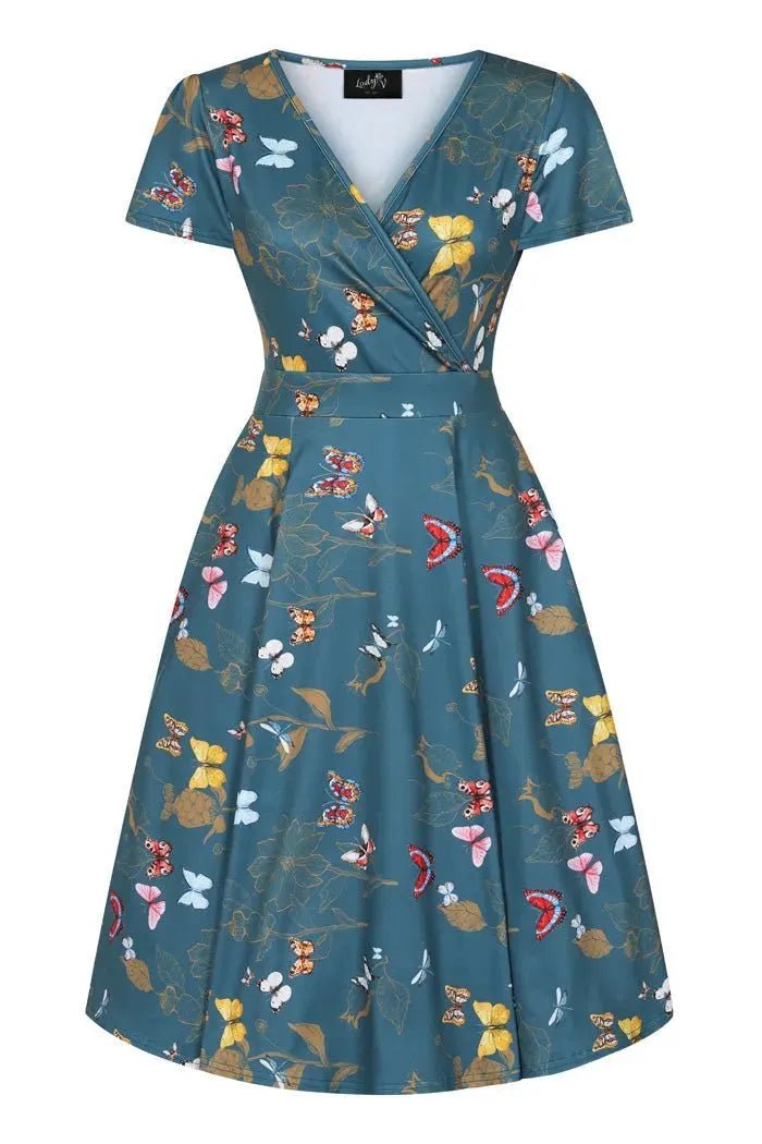 Lyra Dress - Teal Butterfly Lady Vintage Lyra Dresses