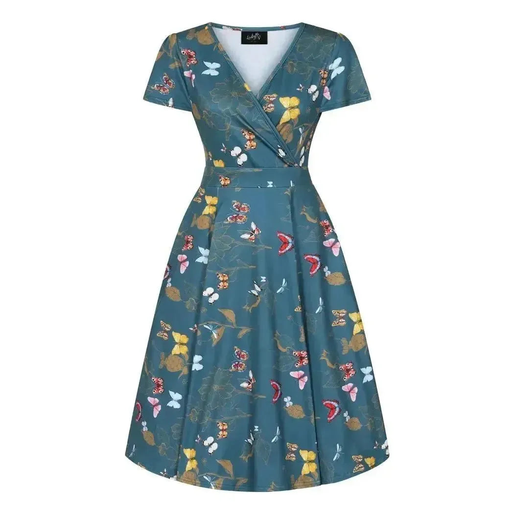 Lyra Dress - Teal Butterfly Lady Vintage Lyra Dresses