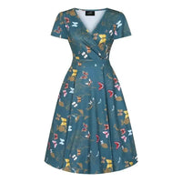 Thumbnail for Lyra Dress - Teal Butterfly Lady Vintage Lyra Dresses