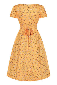 Thumbnail for Lyra Dress - Yellow Ditsy - Lady V London