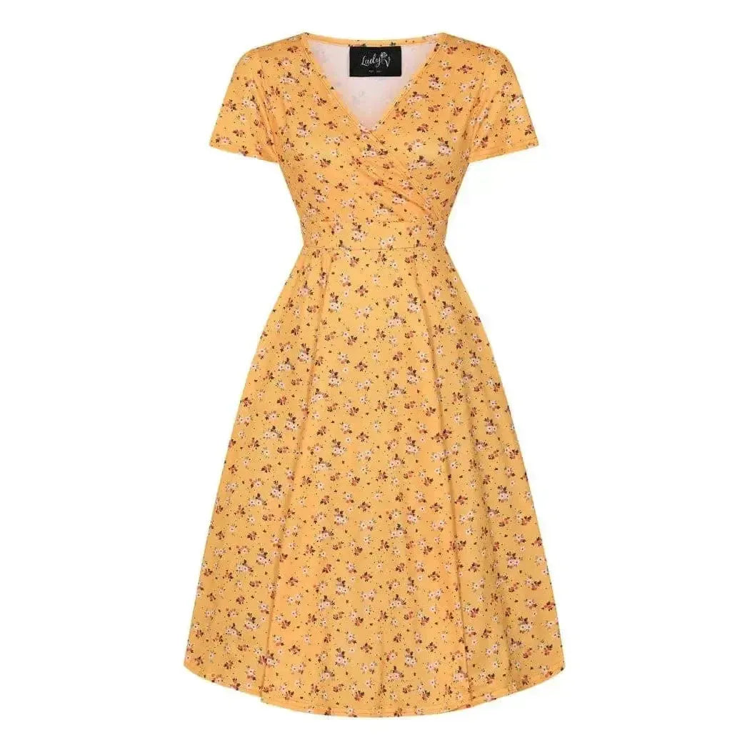 Lyra Dress - Yellow Ditsy Lady Vintage Lyra Dresses