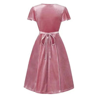 Thumbnail for Lyra Mini Dress - Blush Velvet Lady Vintage Lyra Mini Dresses