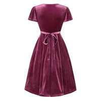 Thumbnail for Lyra Mini Dress - Mauve Velvet Lady Vintage Lyra Mini Dresses