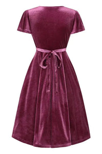 Thumbnail for Lyra Mini Dress - Mauve Velvet Lady Vintage Lyra Mini Dresses