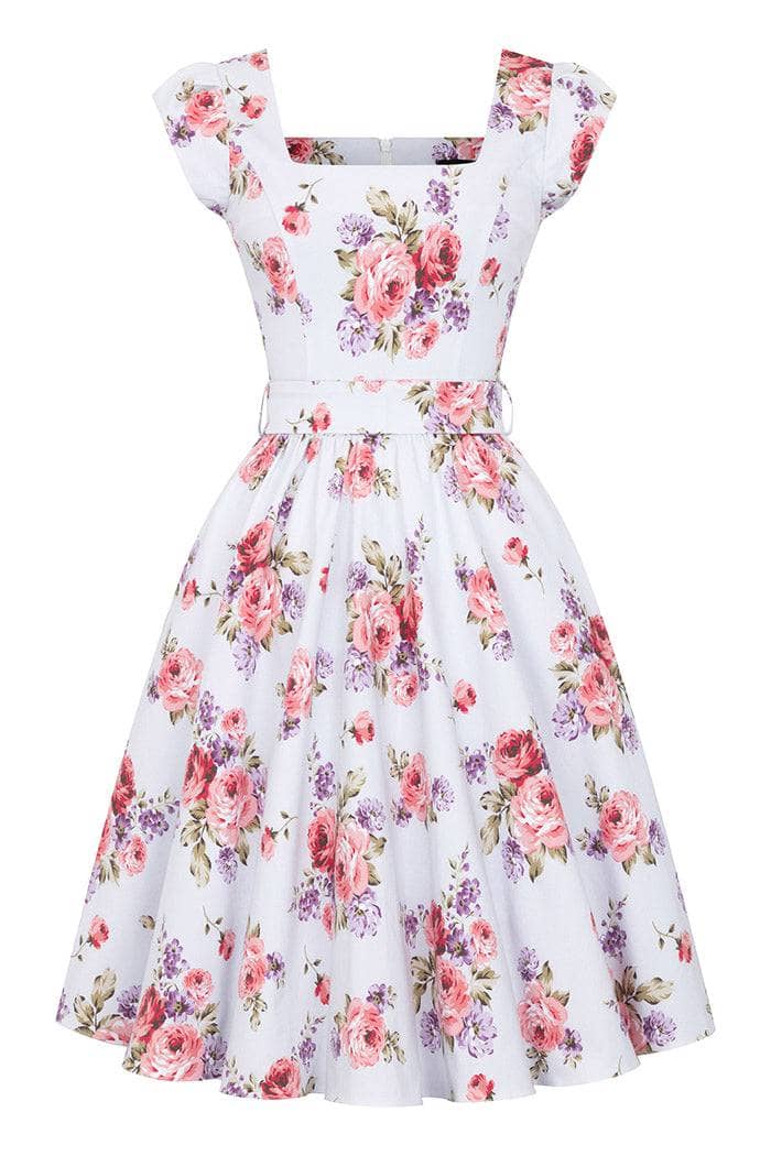 Swing Dress - Delicate Roses Lady Vintage Swing Dresses