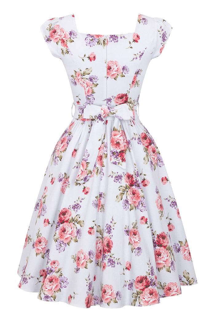 Swing Dress - Delicate Roses Lady Vintage Swing Dresses