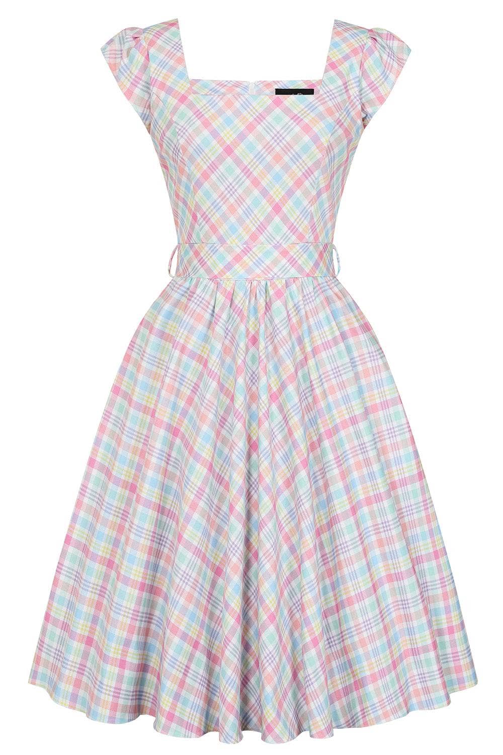 Swing Dress - Pastel Gingham Lady Vintage Swing Dresses