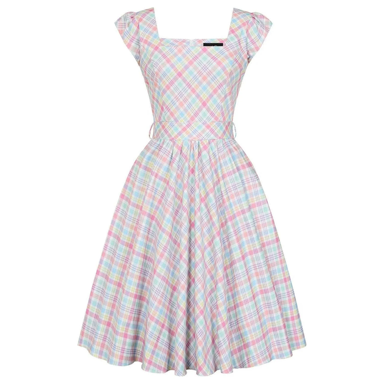 Swing Dress - Pastel Gingham Lady Vintage Swing Dresses