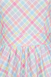 Thumbnail for Swing Dress - Pastel Gingham Lady Vintage Swing Dresses