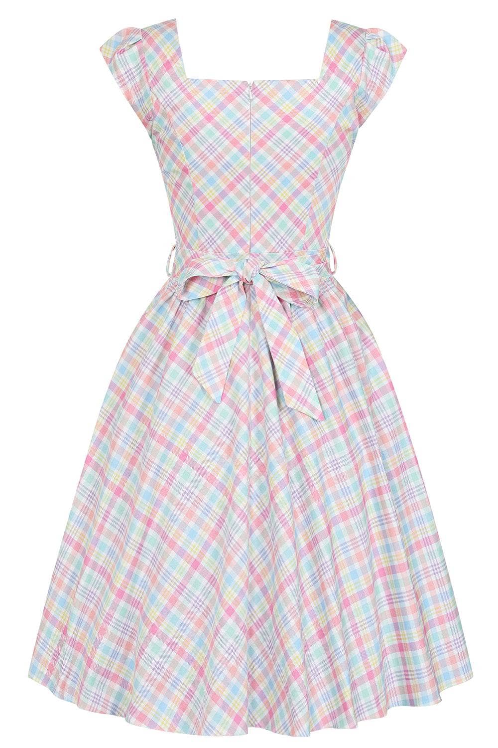 Swing Dress - Pastel Gingham Lady Vintage Swing Dresses