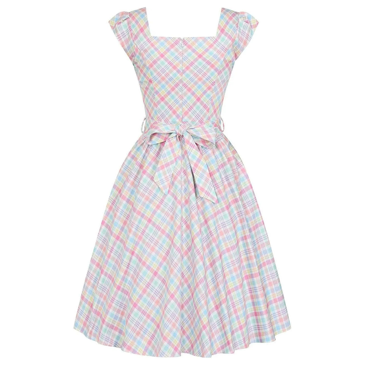 Swing Dress - Pastel Gingham Lady Vintage Swing Dresses