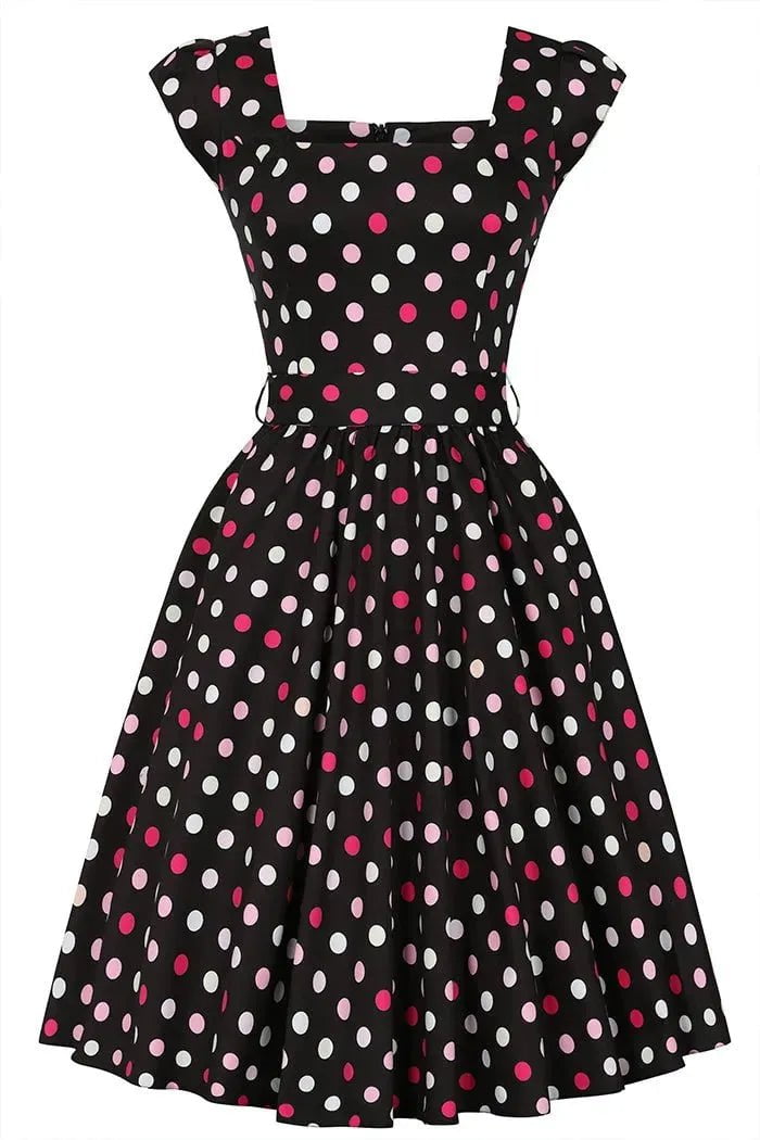 Swing Dress - Raspberry Polka Lady Vintage Swing Dresses
