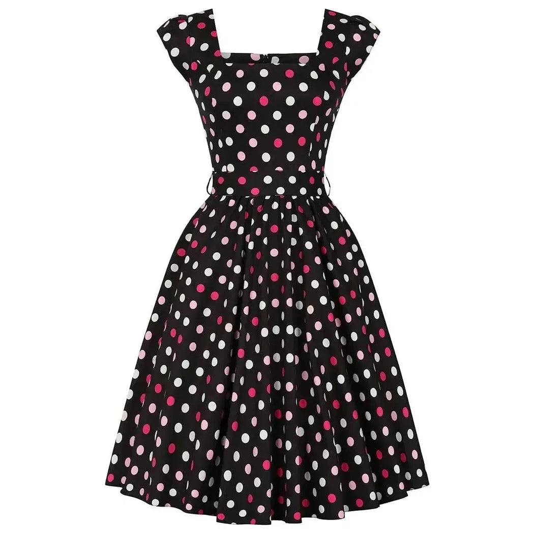 Swing Dress - Raspberry Polka Lady Vintage Swing Dresses