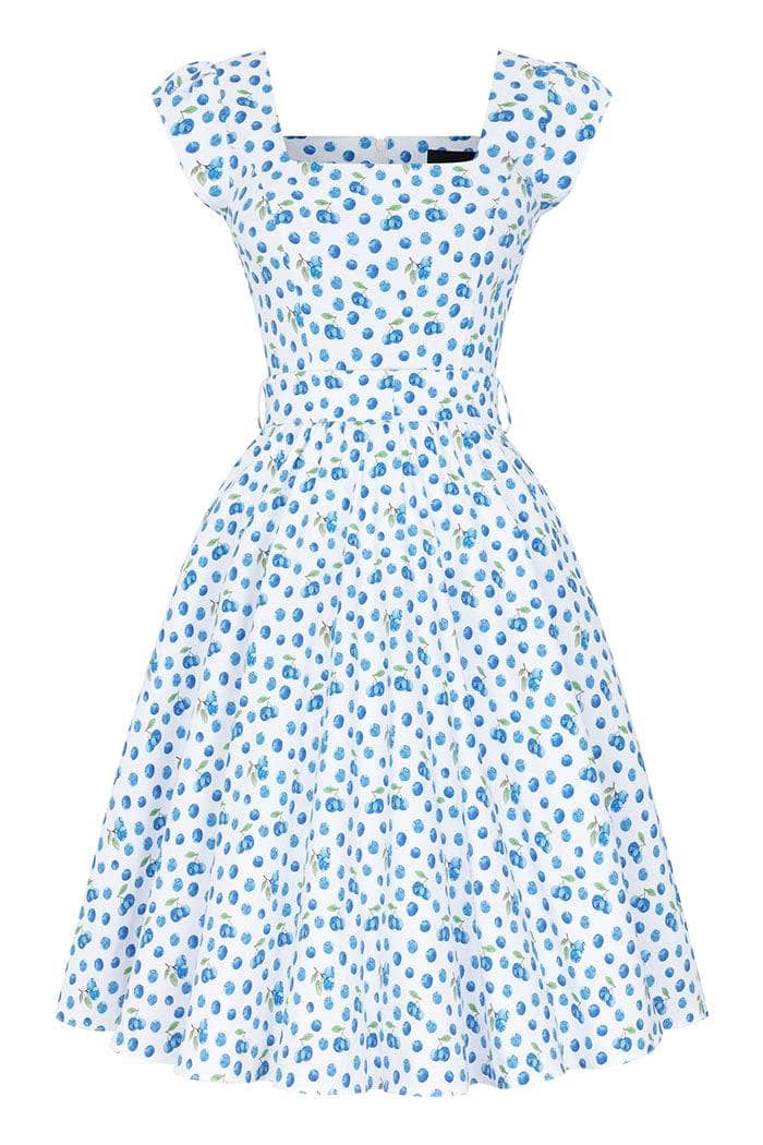 Swing Dress - Summer Blueberries Lady Vintage Swing Dresses