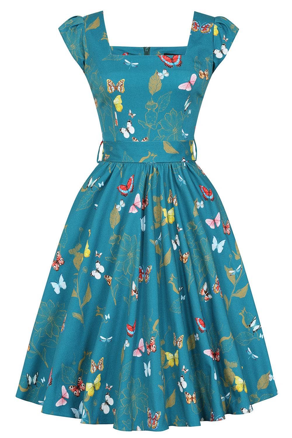 Swing Dress - Teal Butterfly Lady Vintage Swing Dresses