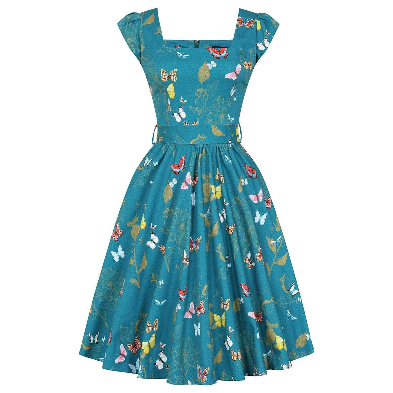 Swing Dress - Teal Butterfly Lady Vintage Swing Dresses