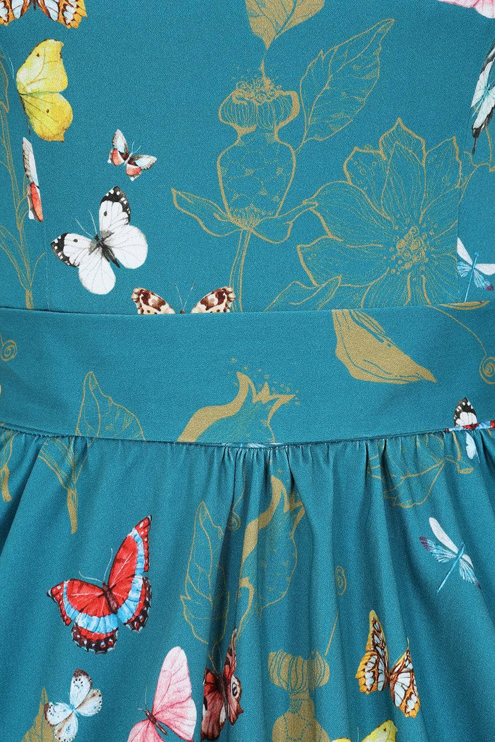 Swing Dress - Teal Butterfly Lady Vintage Swing Dresses