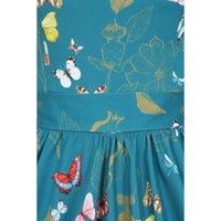 Thumbnail for Swing Dress - Teal Butterfly Lady Vintage Swing Dresses