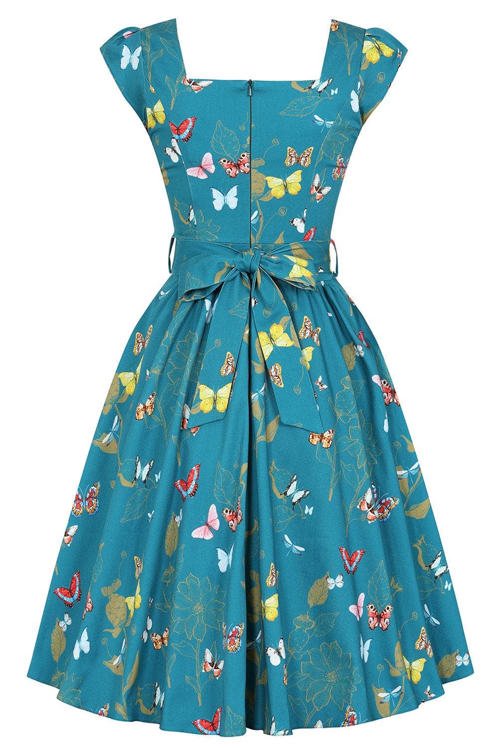 Swing Dress - Teal Butterfly Lady Vintage Swing Dresses