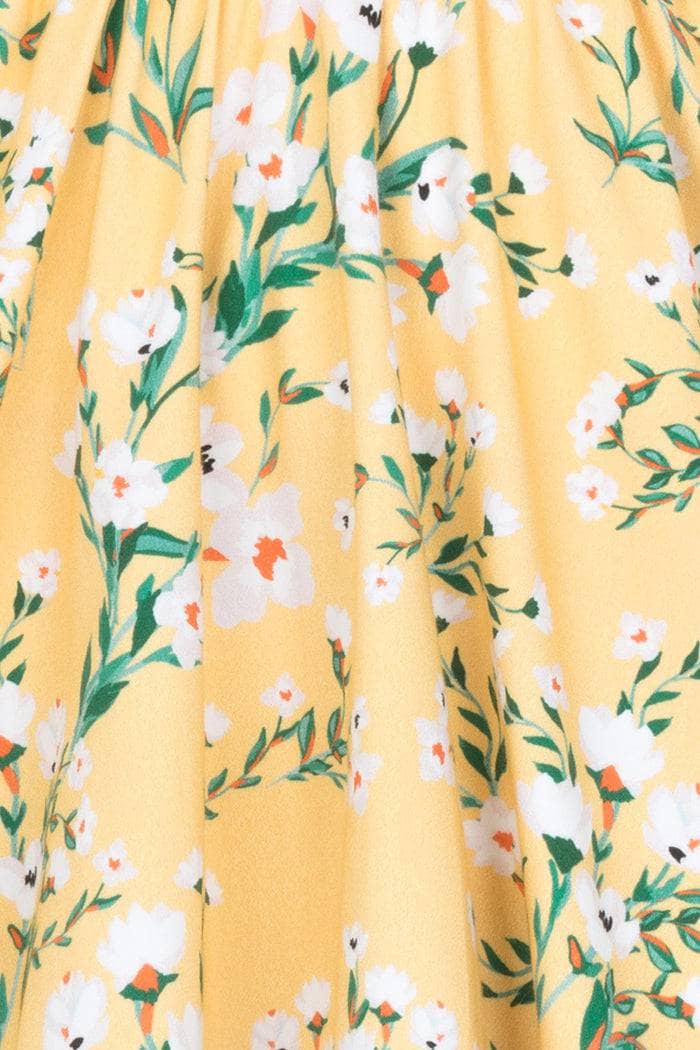 Swing Dress - Yellow Floral Lady Vintage Swing Dresses