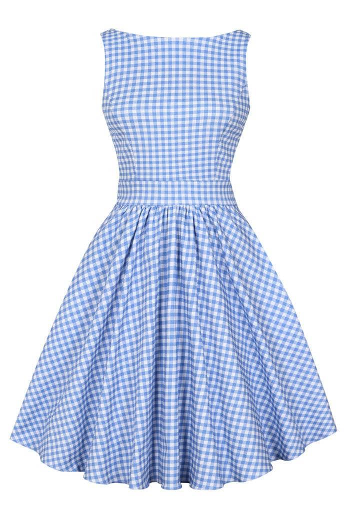 Tea Dress - Blue Gingham Lady Vintage Tea Dresses