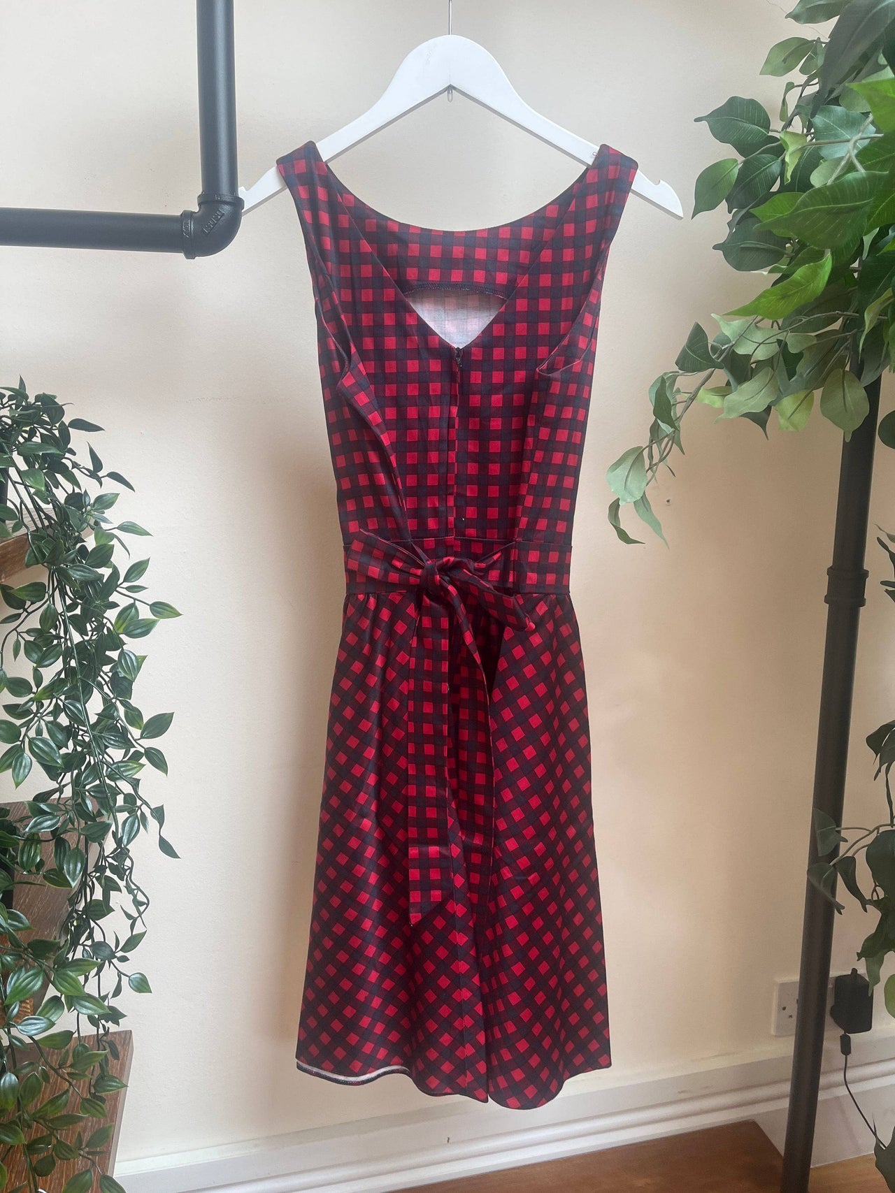 Tea Dress - Cherry Red Gingham (12) 12 Lady Vintage London Outlet