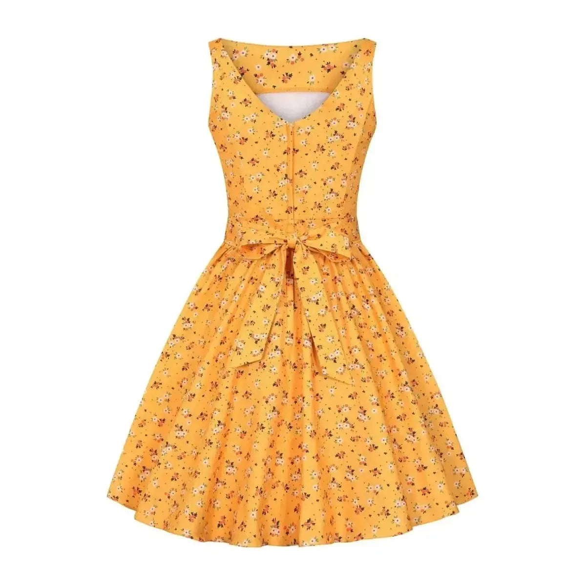 Tea Dress - Ditsy Yellow Lady Vintage Tea Dresses