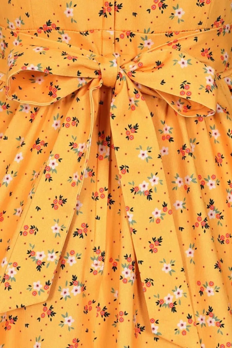 Tea Dress - Ditsy Yellow Lady Vintage Tea Dresses