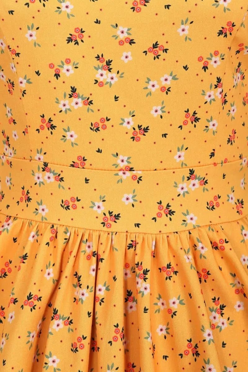 Tea Dress - Ditsy Yellow Lady Vintage Tea Dresses
