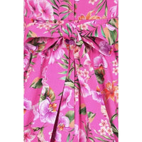 Thumbnail for Tea Dress - Fuchsia Floral Lady Vintage Tea Dresses