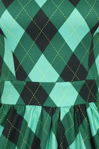 Thumbnail for Tea Dress - Irish Diamond Plaid Lady Vintage Tea Dresses