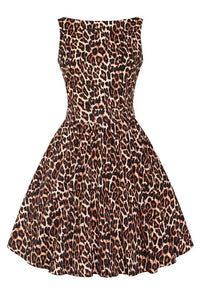 Thumbnail for Tea Dress - Leopard Print Lady Vintage Tea Dresses