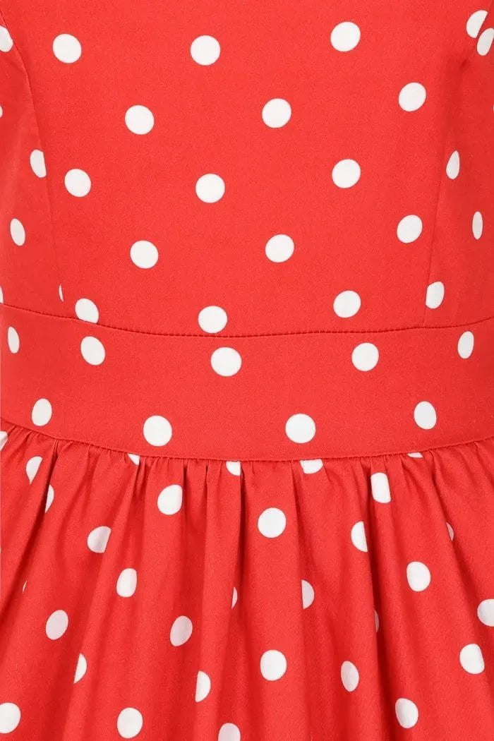Tea Dress - Red Polka Dot Lady Voluptuous Tea Dresses