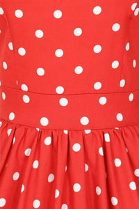 Thumbnail for Tea Dress - Red Polka Dot Lady Voluptuous Tea Dresses