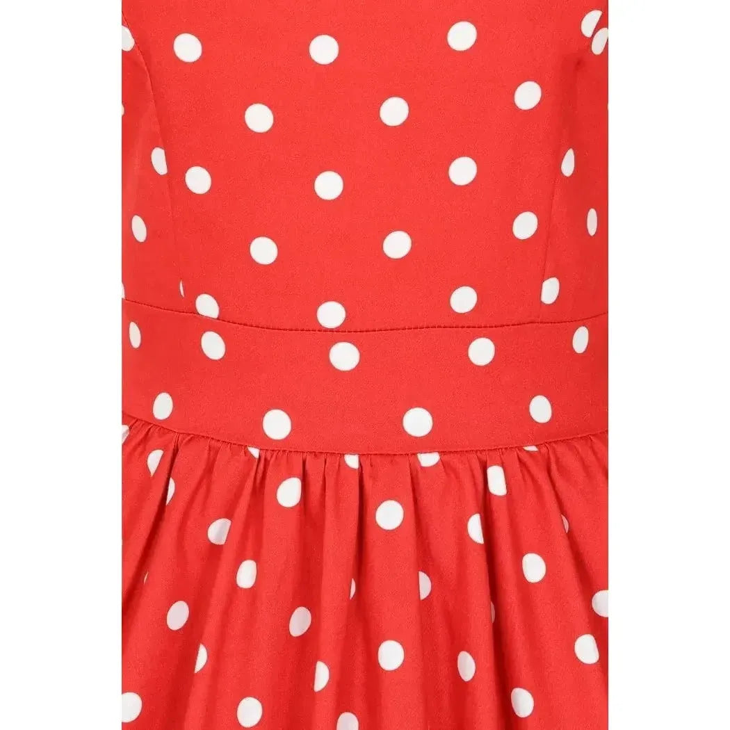 Tea Dress - Red Polka Dot Lady Voluptuous Tea Dresses