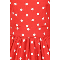 Thumbnail for Tea Dress - Red Polka Dot Lady Voluptuous Tea Dresses