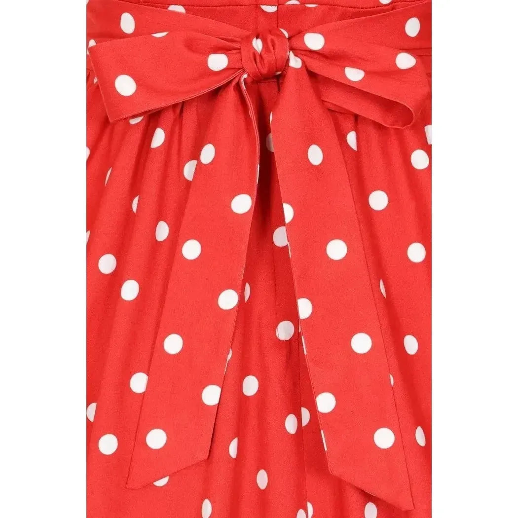 Tea Dress - Red Polka Dot Lady Voluptuous Tea Dresses