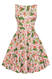 Thumbnail for Tea Dress - Strawberry Dino on Pink Lady Vintage Tea Dresses