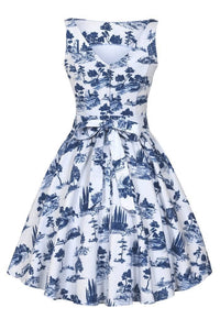 Thumbnail for Tea Dress - Toile de Jouy Lady Vintage Tea Dresses