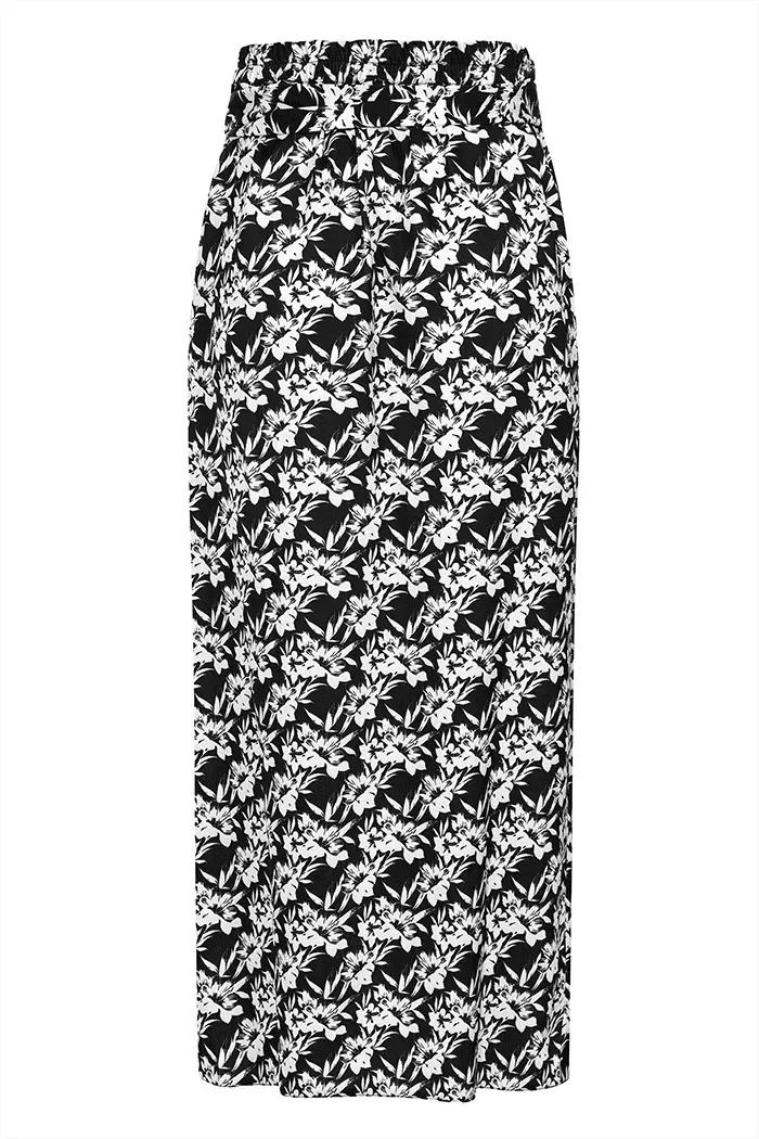 Wrap Skirt - Black Tropical Lady Vintage Wrap Skirt