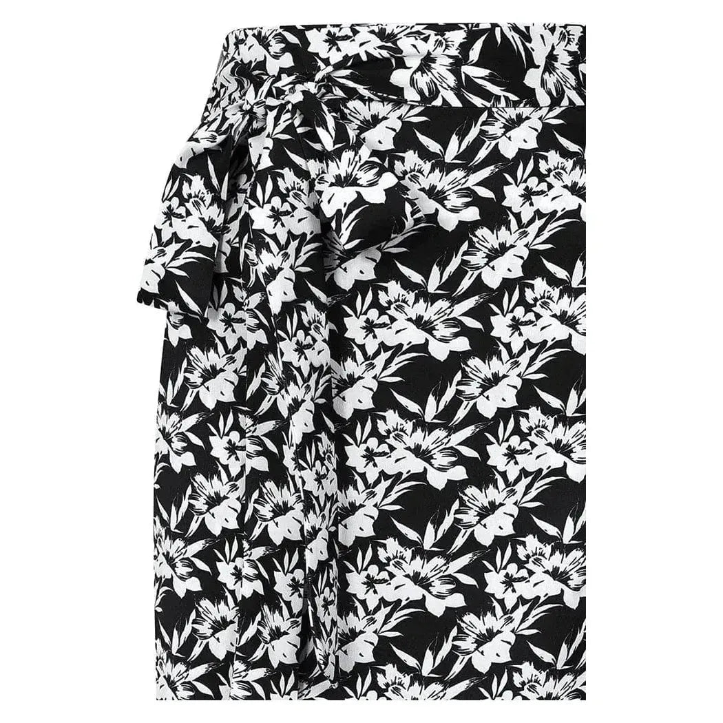 Wrap Skirt - Black Tropical Lady Vintage Wrap Skirt