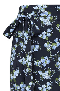 Thumbnail for Wrap Skirt - Blue Floral - Lady V London